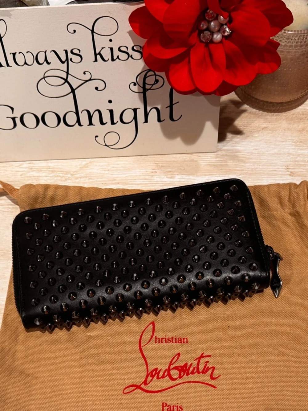Christian Louboutin Black Studded Zip Clutch - Picture 5 of 5